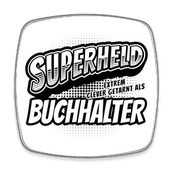 Superheld, clever getarnt als Buchhalter - Viereckiger Kühlschrankmagnet - Weiß - Vorne