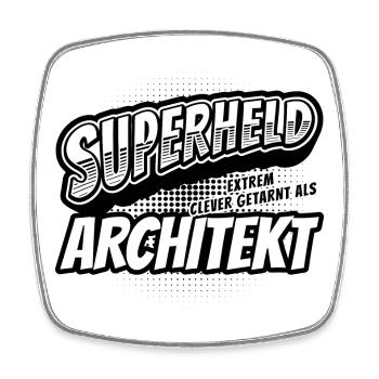 Superheld, clever getarnt als Architekt - Viereckiger Kühlschrankmagnet - Weiß - Vorne