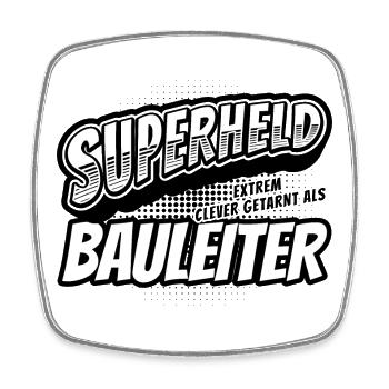 Superheld, clever getarnt als Bauleiter - Viereckiger Kühlschrankmagnet - Weiß - Vorne