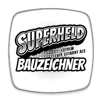 Superheld, clever getarnt als Bauzeichner - Viereckiger Kühlschrankmagnet - Weiß - Vorne