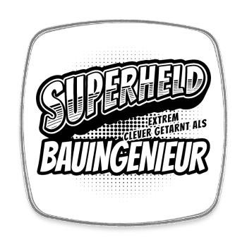Superheld, clever getarnt als Bauingenieur - Viereckiger Kühlschrankmagnet - Weiß - Vorne