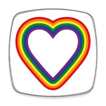 Herz Regenbogen Symbol LGTBQ+ Community - Viereckiger Kühlschrankmagnet - Weiß - Vorne