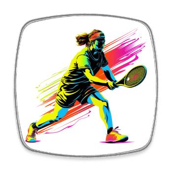 Look de joueur de tennis des années 90 - Magnet carré - blanc - Devant