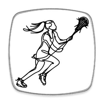 Lacrosse Girls - Square fridge magnet - white - Front