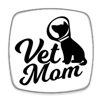 Veterinarian Mom - Square fridge magnet - white - Front
