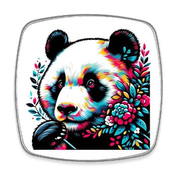 Panda - Viereckiger Kühlschrankmagnet - Weiß - Vorne