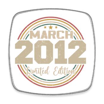 Génial Depuis Mars 2012 Anniversaire 2012 Cadeau - Magnet carré - blanc - Devant