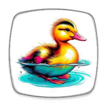 Duckling Duck Duck - Square fridge magnet - white - Front
