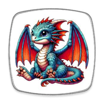 Dragon - Square fridge magnet - white - Front