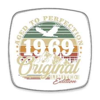 Original 1969 Vintage Vintage cadeau d’anniversaire - Magnet carré - blanc - Devant