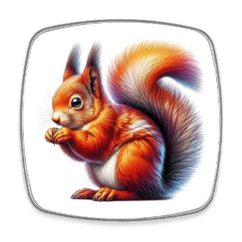 Eichhörnchen - Viereckiger Kühlschrankmagnet - Weiß - Vorne