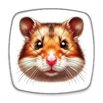 Hamster - Square fridge magnet - white - Front