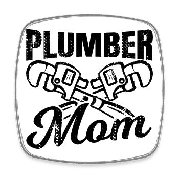 Plumber Mother - Square fridge magnet - white - Front