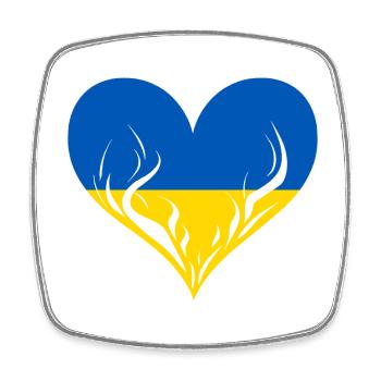 Ukraine Heart - Square fridge magnet - white - Front