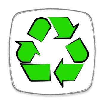 Neon Recycling Icon - Square fridge magnet - white - Front