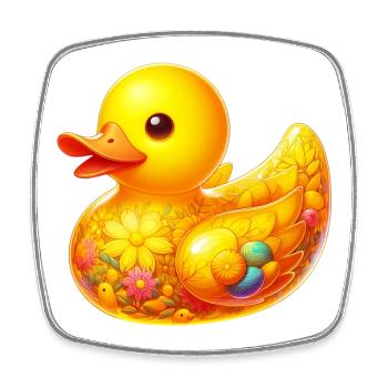 Duckling Duck Duck - Square fridge magnet - white - Front