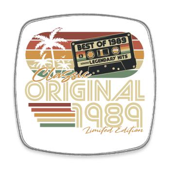 Original 1989 Vintage Birthday Vintage Retro - Square fridge magnet - white - Front