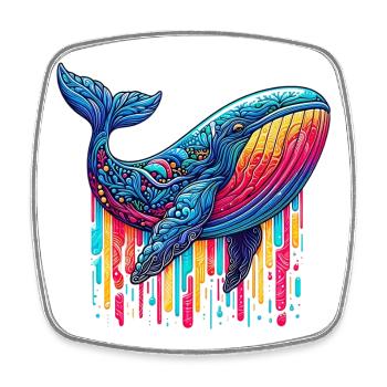 Whale - Square fridge magnet - white - Front