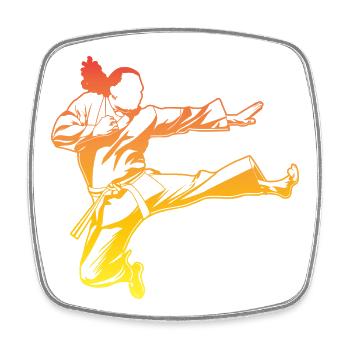 Vintage Karateka - Viereckiger Kühlschrankmagnet - Weiß - Vorne