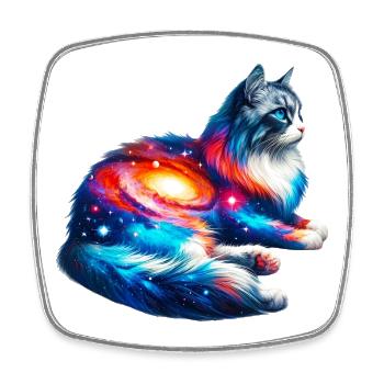 Katze - Viereckiger Kühlschrankmagnet - Weiß - Vorne