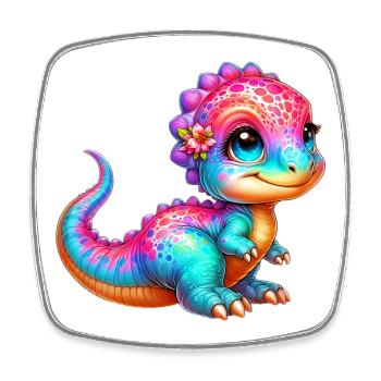 Dinosaur - Square fridge magnet - white - Front