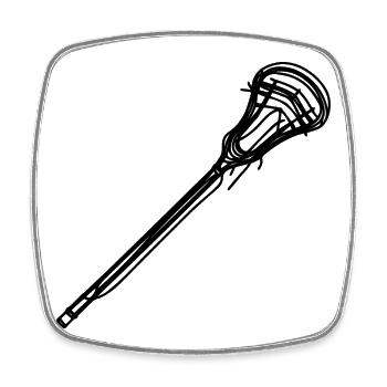 Lacrosse Stick Sketch - Square fridge magnet - white - Front