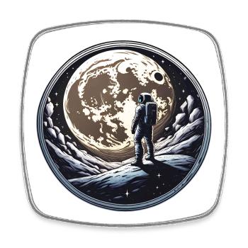 Moon man - Square fridge magnet - white - Front