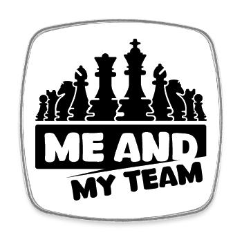 Chess Cool Sayings Team Chess Pieces Club - Square fridge magnet - white - Front