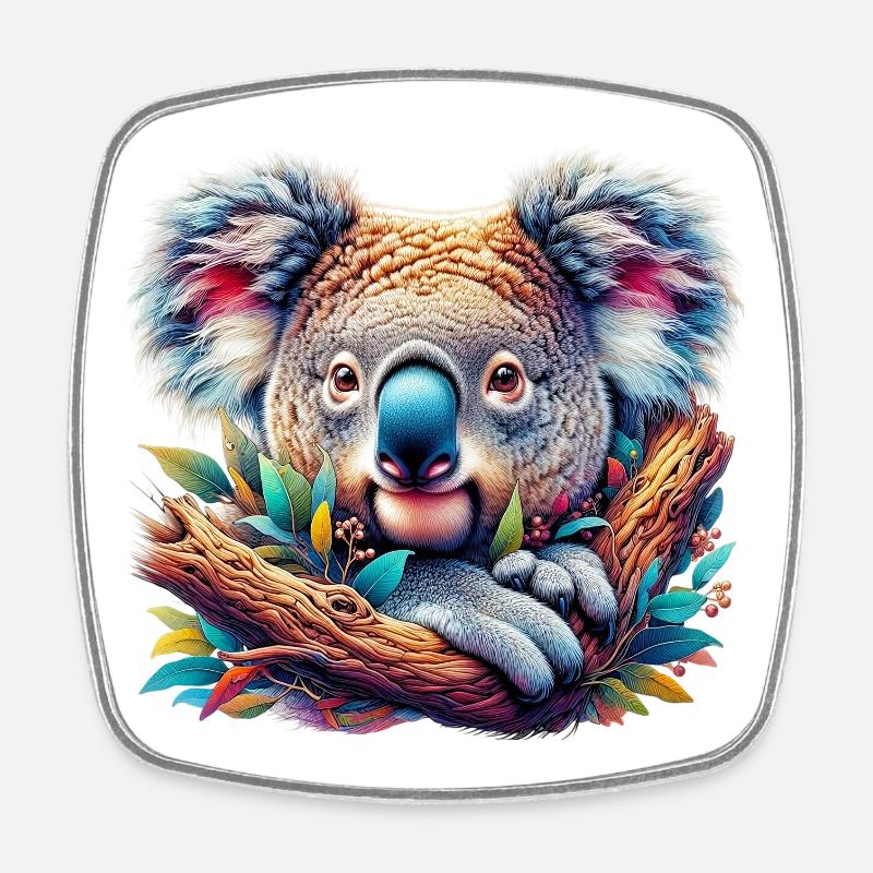 Koala - Viereckiger Kühlschrankmagnet - Weiß