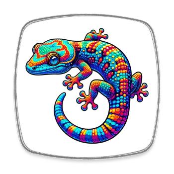 Gecko - Square fridge magnet - white - Front