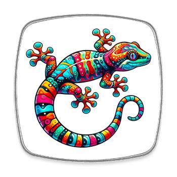 Gecko - Viereckiger Kühlschrankmagnet - Weiß - Vorne