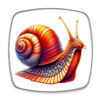 Snail - Square fridge magnet - white - Front