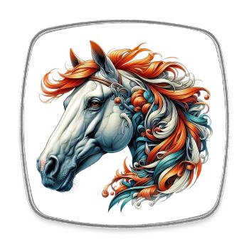 Horse - Square fridge magnet - white - Front