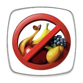 L’abstinence de fruits avec les panneaux d’interdiction - Magnet carré - blanc - Devant