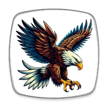 Aigle - Magnet carré - blanc - Devant