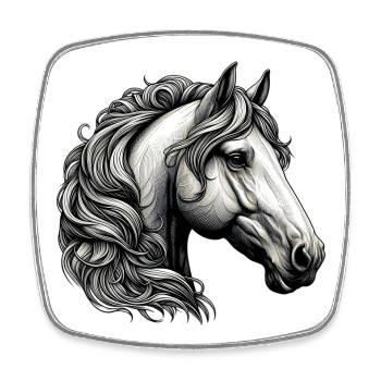 Horse - Square fridge magnet - white - Front