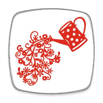 The return of spring (red) - Square fridge magnet - white - Front