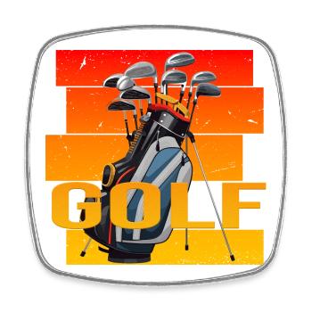 Golfsport - Viereckiger Kühlschrankmagnet - Weiß - Vorne