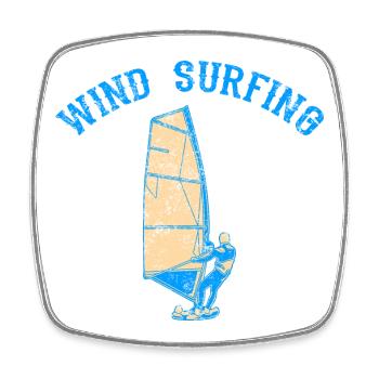 Windsurfer - Viereckiger Kühlschrankmagnet - Weiß - Vorne