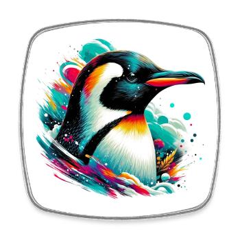 Pinguin - Viereckiger Kühlschrankmagnet - Weiß - Vorne