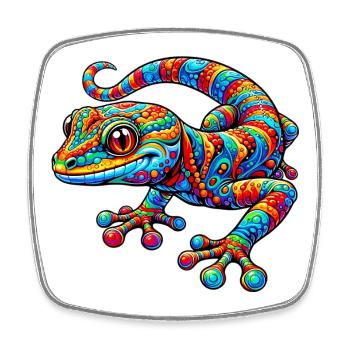 Gecko - Viereckiger Kühlschrankmagnet - Weiß - Vorne