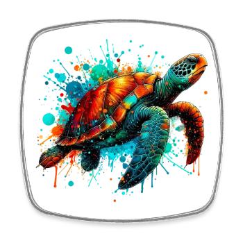 Tortue - Magnet carré - blanc - Devant