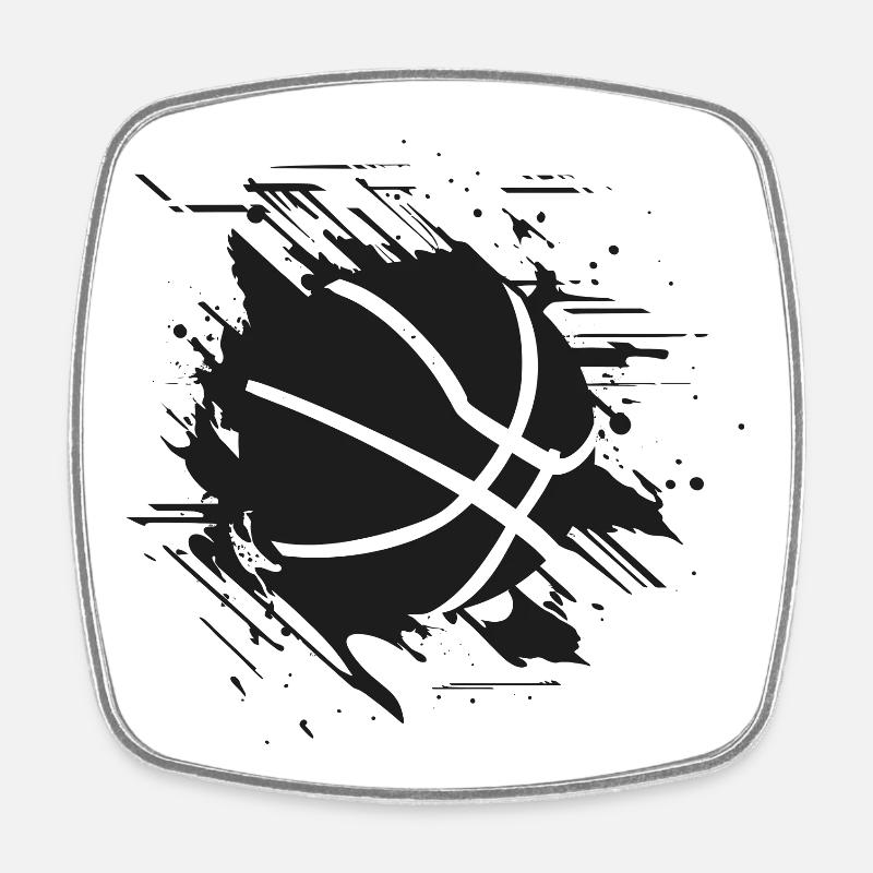 Basketball - Square fridge magnet - white