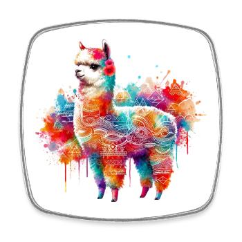 Alpaca - Square fridge magnet - white - Front