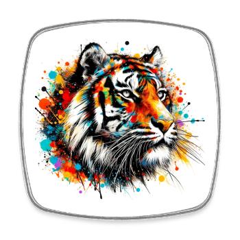Tigre - Magnet carré - blanc - Devant