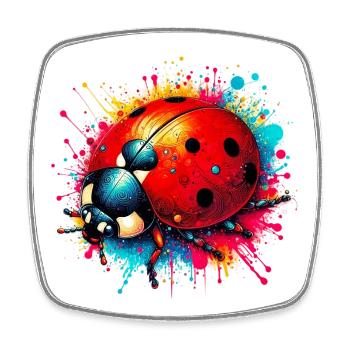 Coccinelle - Magnet carré - blanc - Devant
