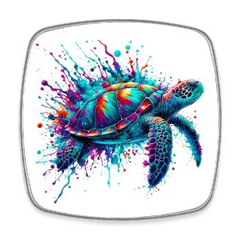 Tortue - Magnet carré - blanc - Devant