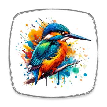 Martin-pêcheur - Magnet carré - blanc - Devant