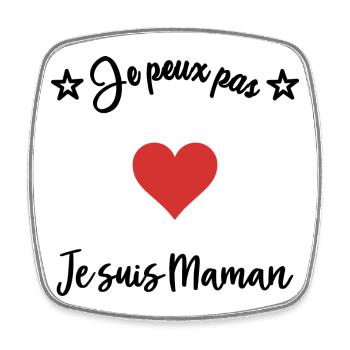 ICH KANN NICHT. MAMA - Viereckiger Kühlschrankmagnet - Weiß - Vorne