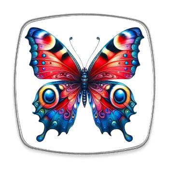 Schmetterling - Viereckiger Kühlschrankmagnet - Weiß - Vorne